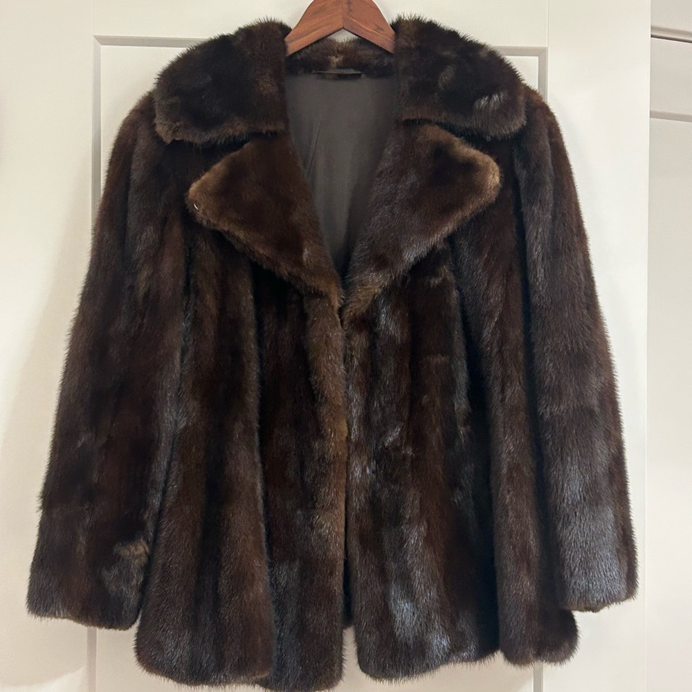 Genuine Brown Vintage Mink Coat